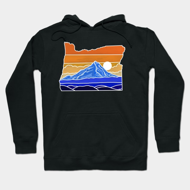 Mt. Hood Sunrise Color Block Hoodie by FernheartDesign